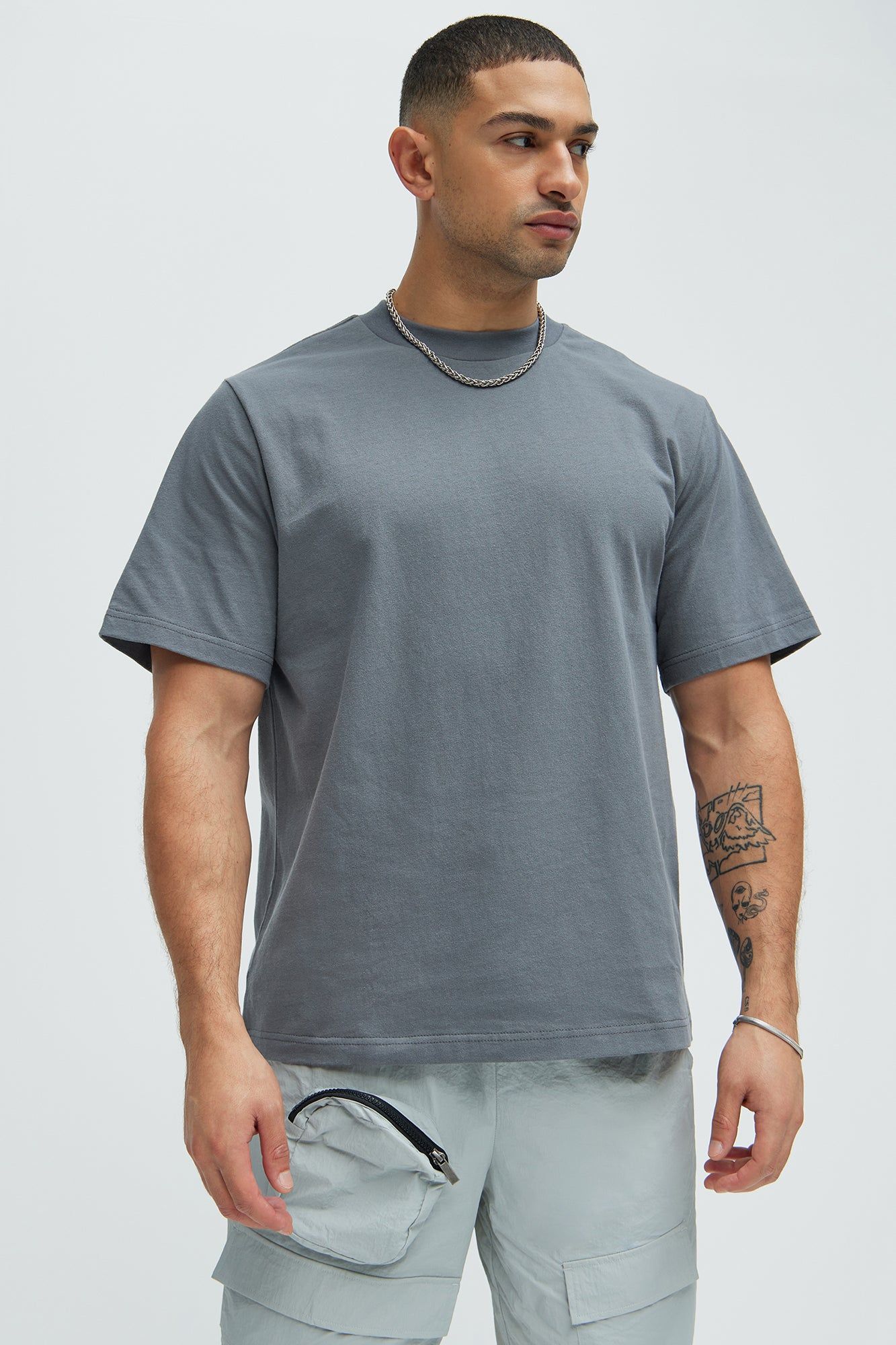 Oversized Heavyweight Short Sleeve Tee - Charcoal sold by Fashion Nova