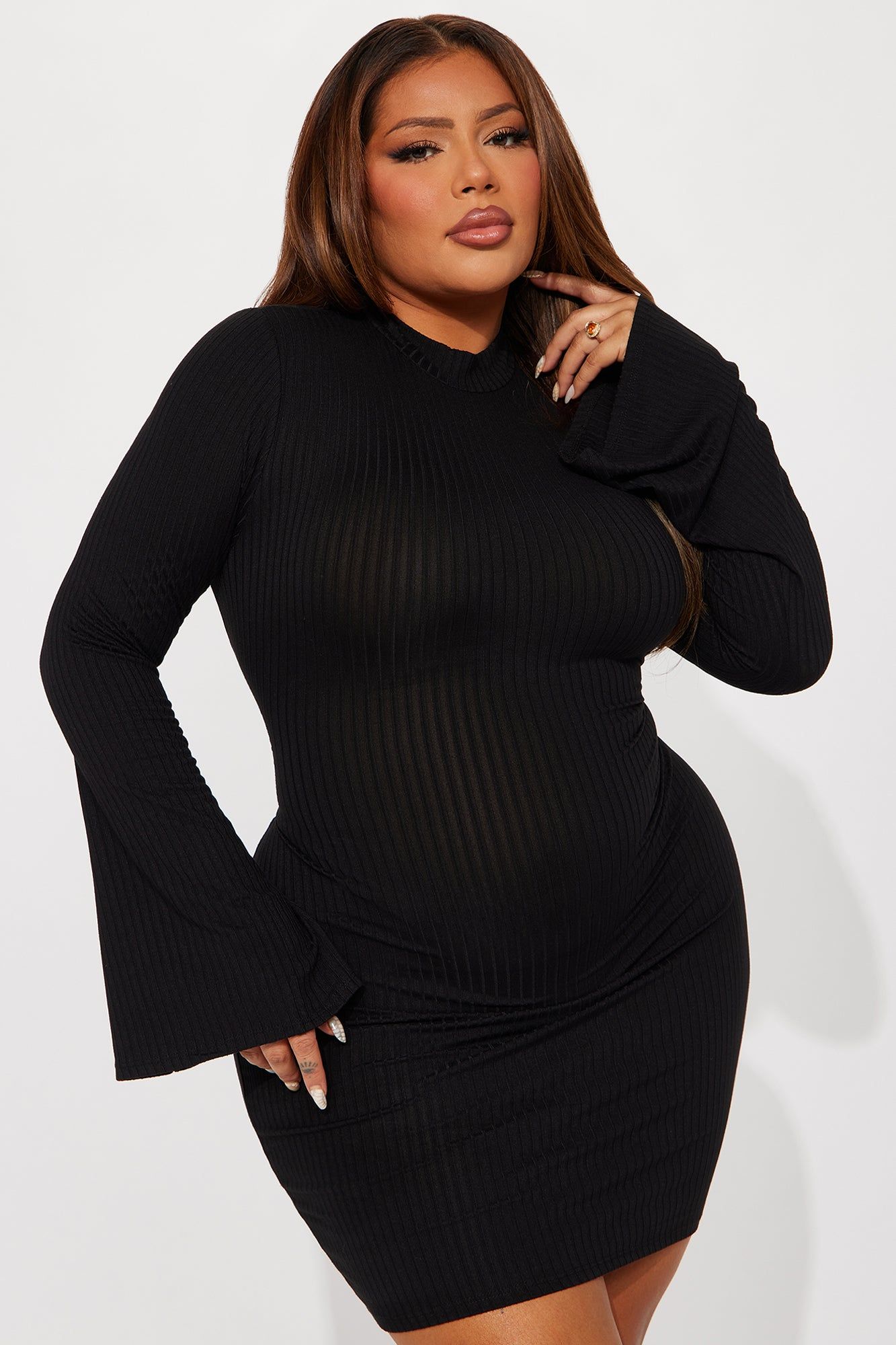 Jojo Ribbed Mini Dress- Black sold by Fashion Nova product image thumbnail 5