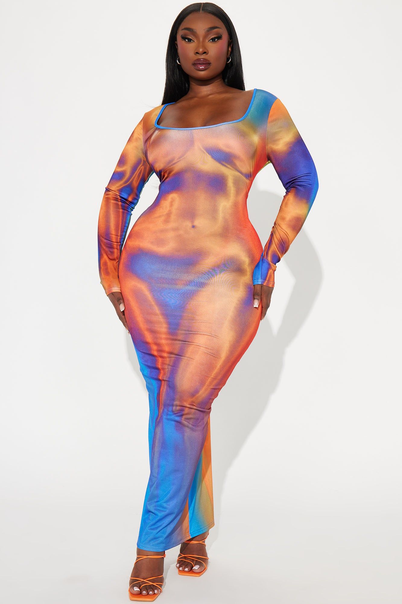 Transformed Gaia Maxi Dress - Orange/combo sold by Fashion Nova product image thumbnail 4