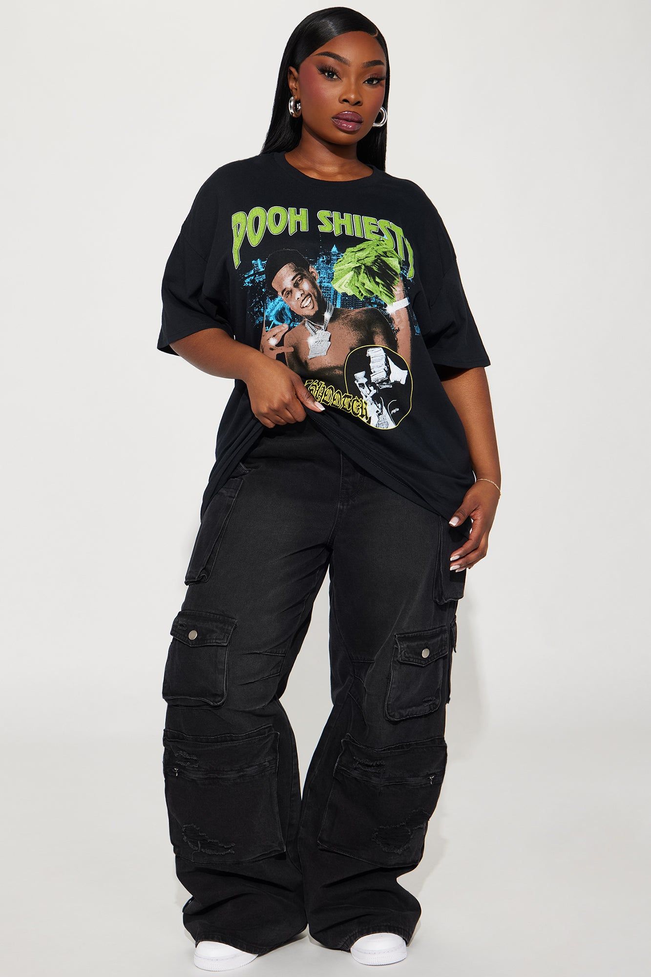 Pooh Shiesty Crew Neck Tee - Black Wash sold by Fashion Nova product image thumbnail 4