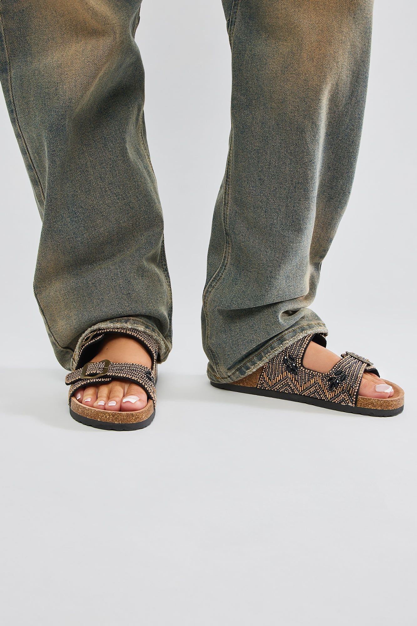 Alina Beaded Flat Sandals - Gold sold by Fashion Nova product image thumbnail 2