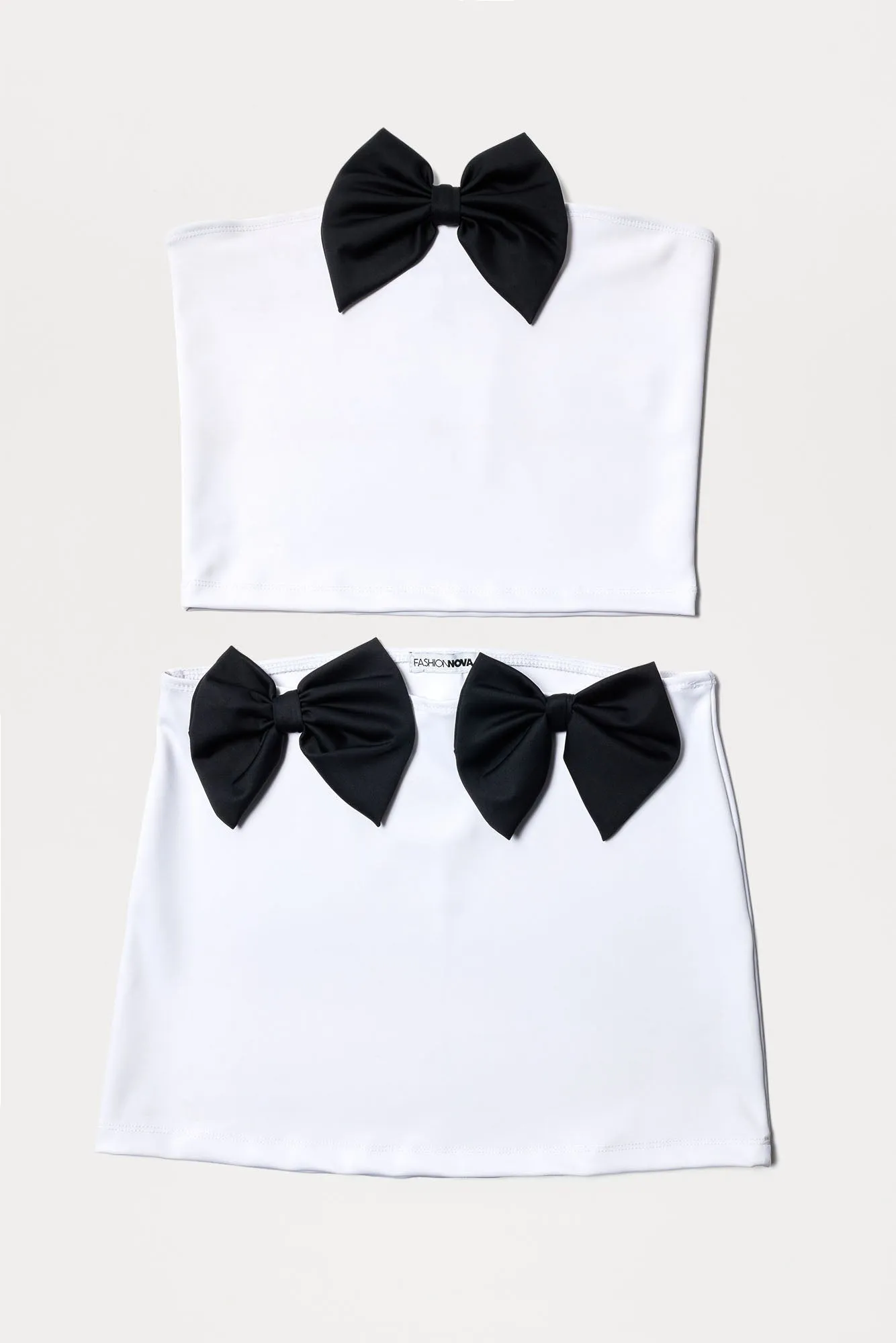 Bow Romantic Skirt Set - White/Black sold by Fashion Nova product image thumbnail 4