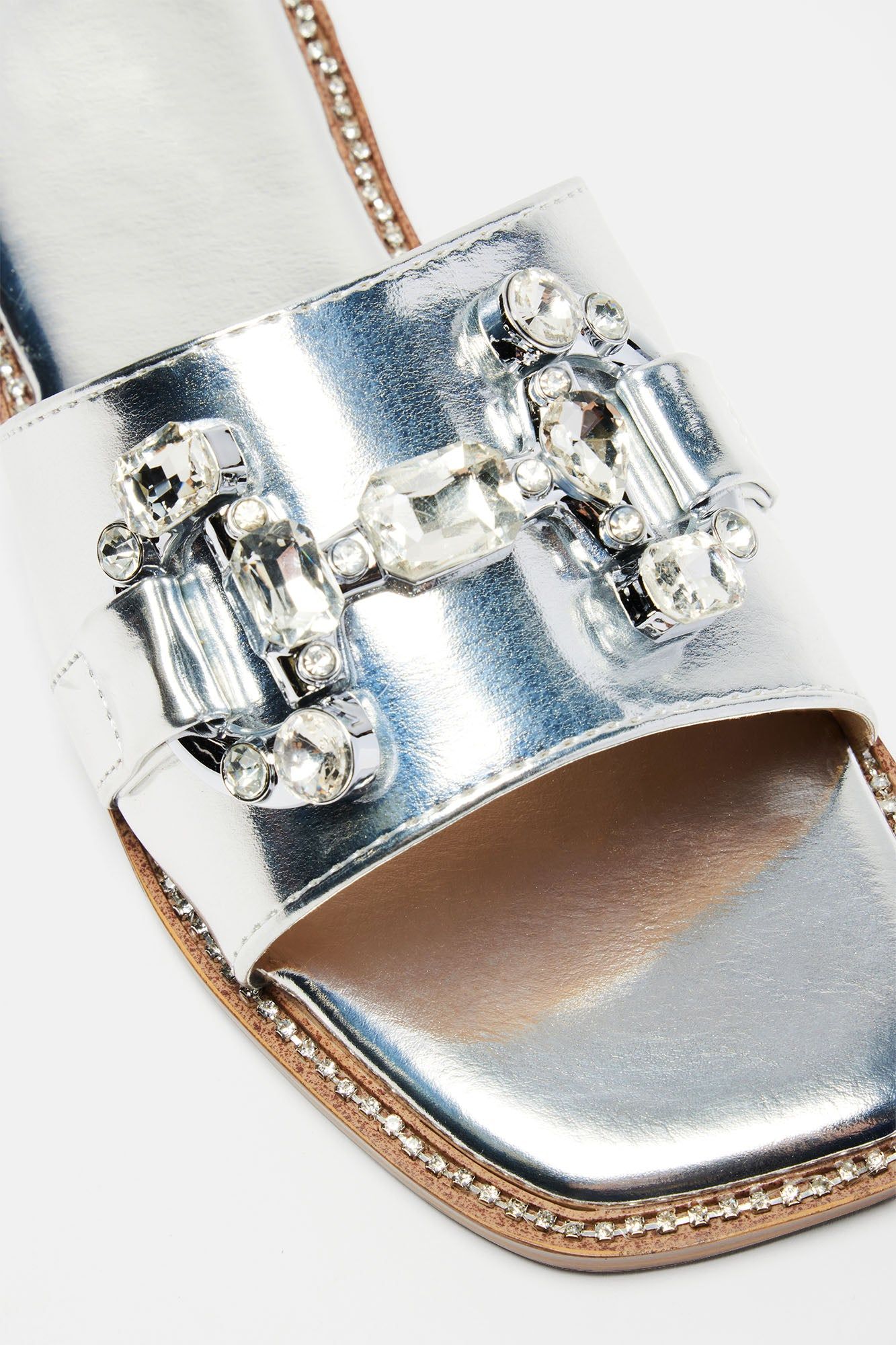 Jojo Flat Sandals - Silver sold by Fashion Nova