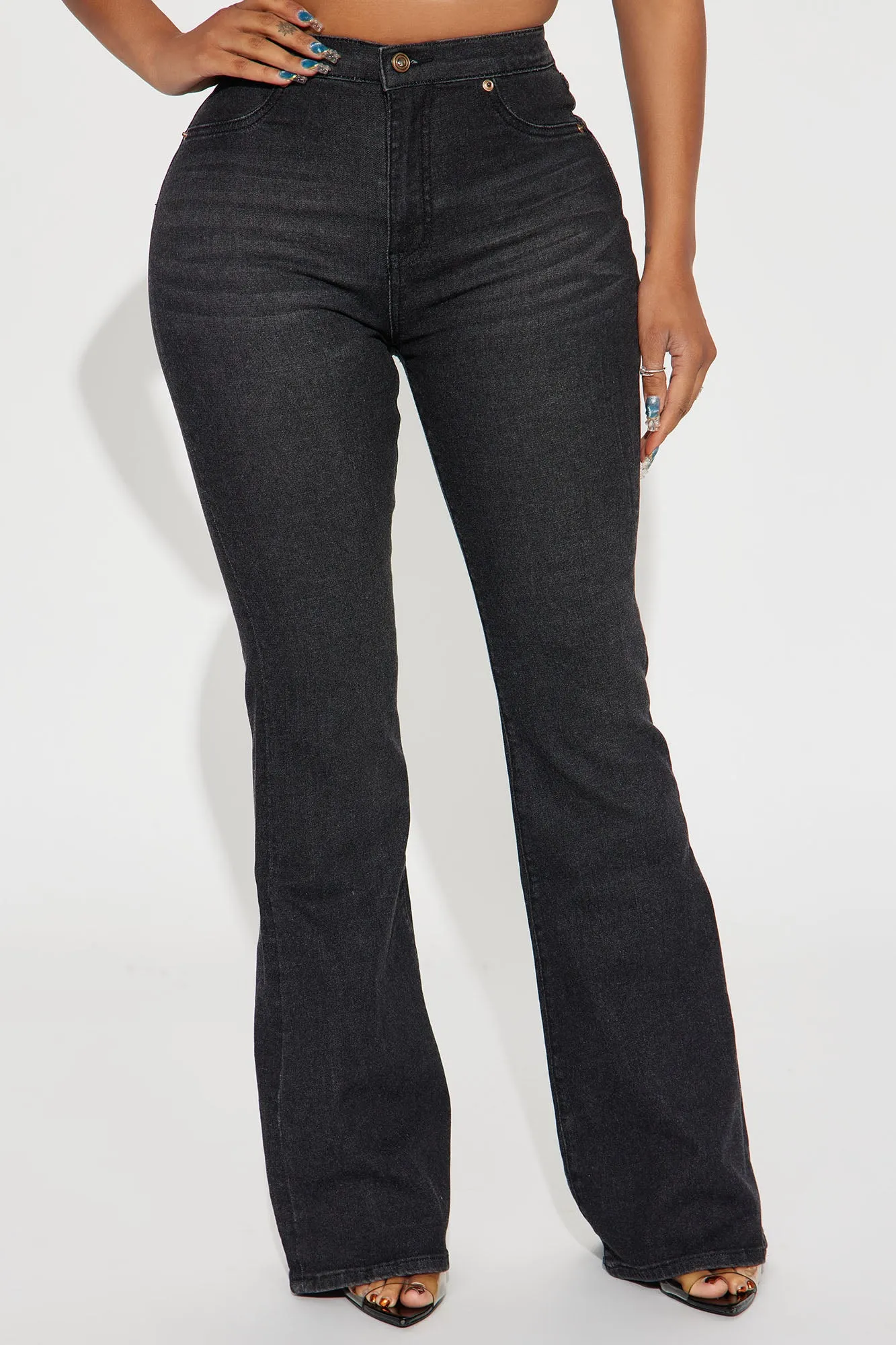 Get You Off My Mind Stretch Flare Jeans - Black sold by Fashion Nova product image thumbnail 2