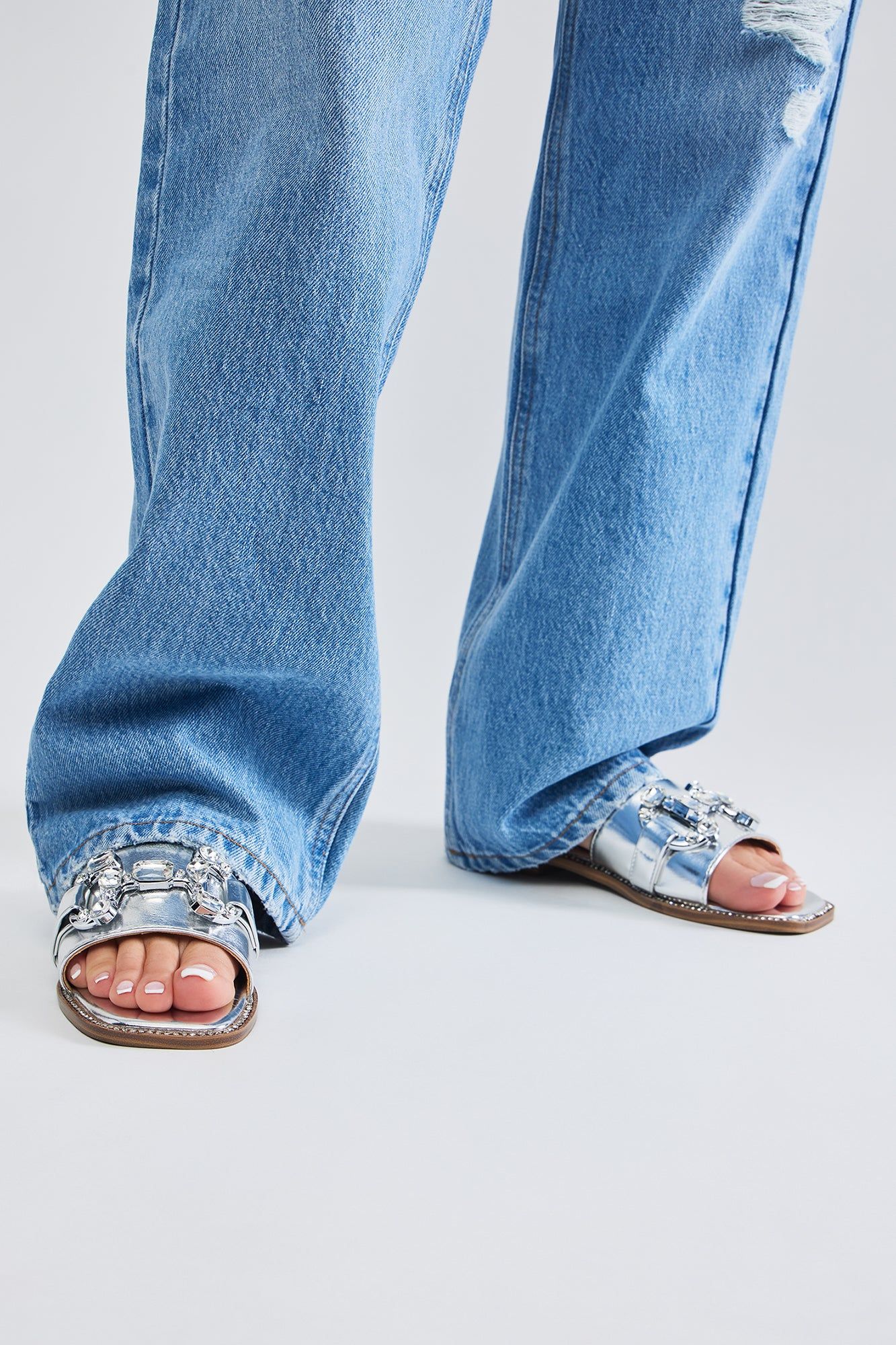 Jojo Flat Sandals - Silver sold by Fashion Nova product image thumbnail 4