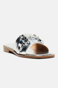 Jojo Flat Sandals - Silver sold by Fashion Nova