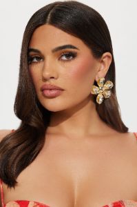 Until Next Season Floral Earrings - Gold sold by Fashion Nova