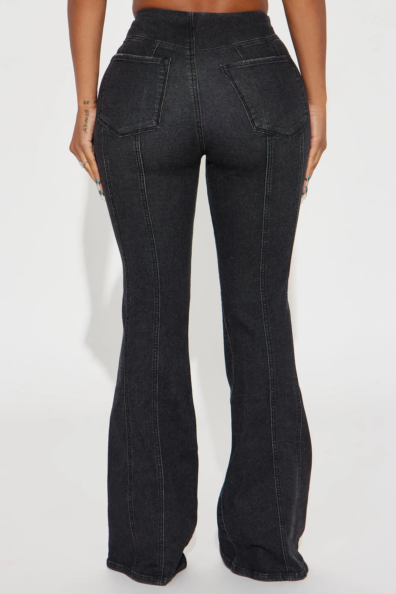 Get You Off My Mind Stretch Flare Jeans - Black sold by Fashion Nova product image thumbnail 3