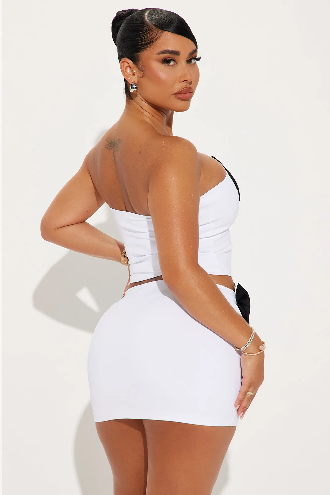 Bow Romantic Skirt Set - White/Black sold by Fashion Nova product image thumbnail 3
