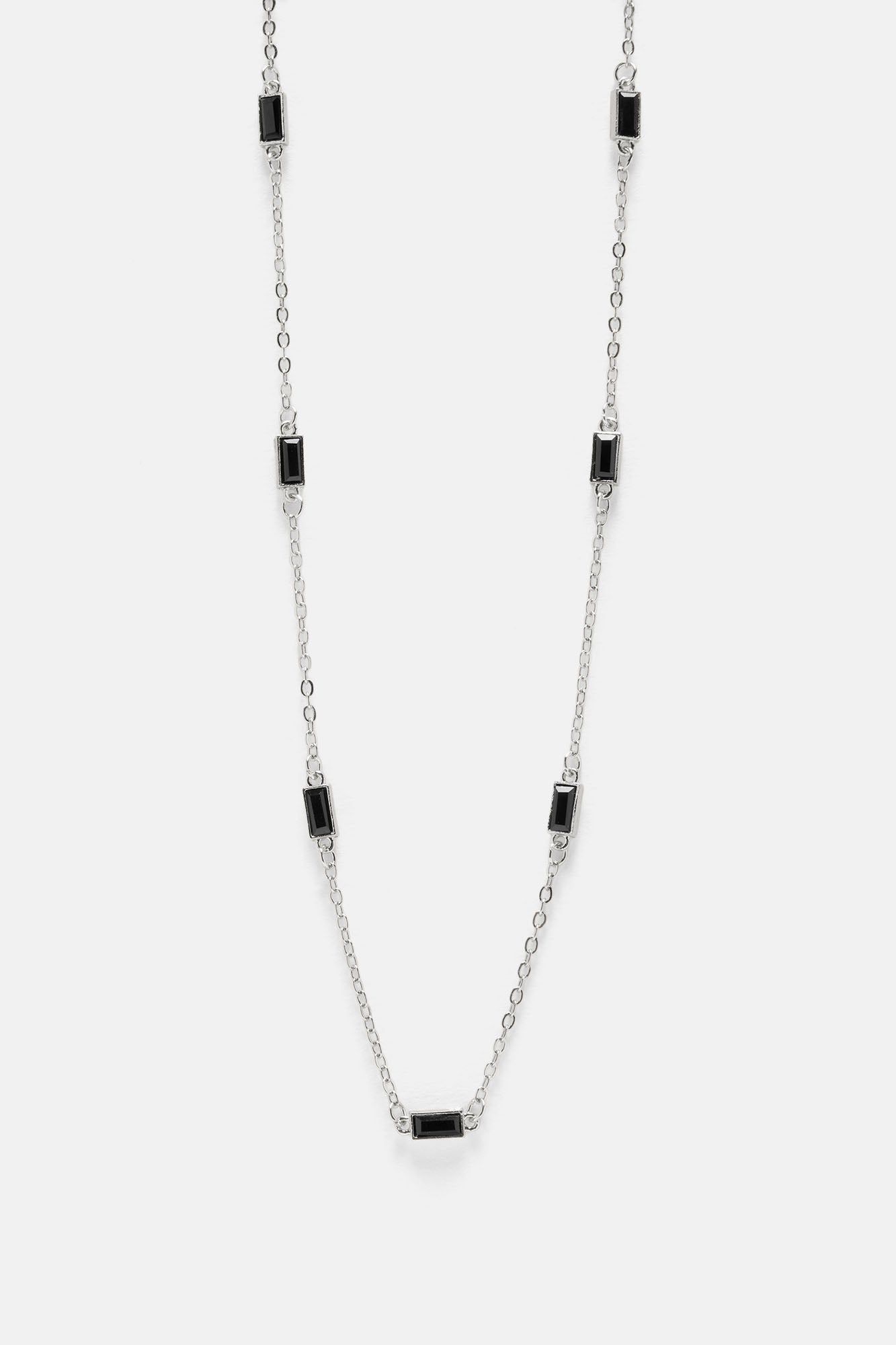 Onyx Station Link Chain Necklace - Silver sold by Fashion Nova product image thumbnail 3