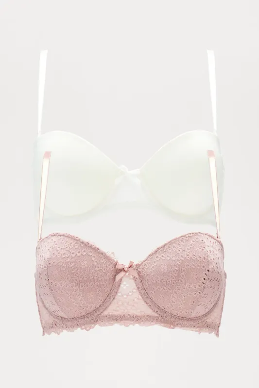 Just Like That Mega Push Up 2 Pack Bras - Mocha/combo sold by Fashion Nova