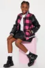Mini Game On Bomber Jacket - Pink/combo sold by Fashion Nova