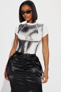 Hot Girl Summer Bodysuit - Black/White sold by Fashion Nova