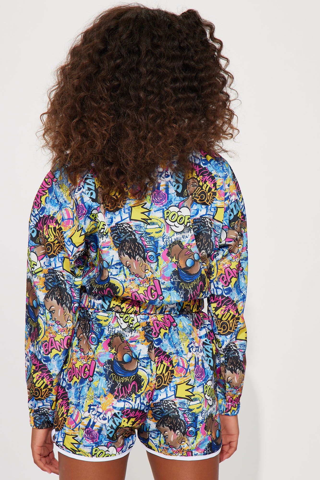 Mini Bright As Ever Windbreaker Short Set - Pink/combo sold by Fashion Nova product image thumbnail 4