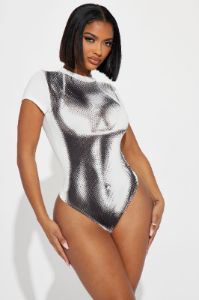 Hot Girl Summer Bodysuit - Black/White sold by Fashion Nova