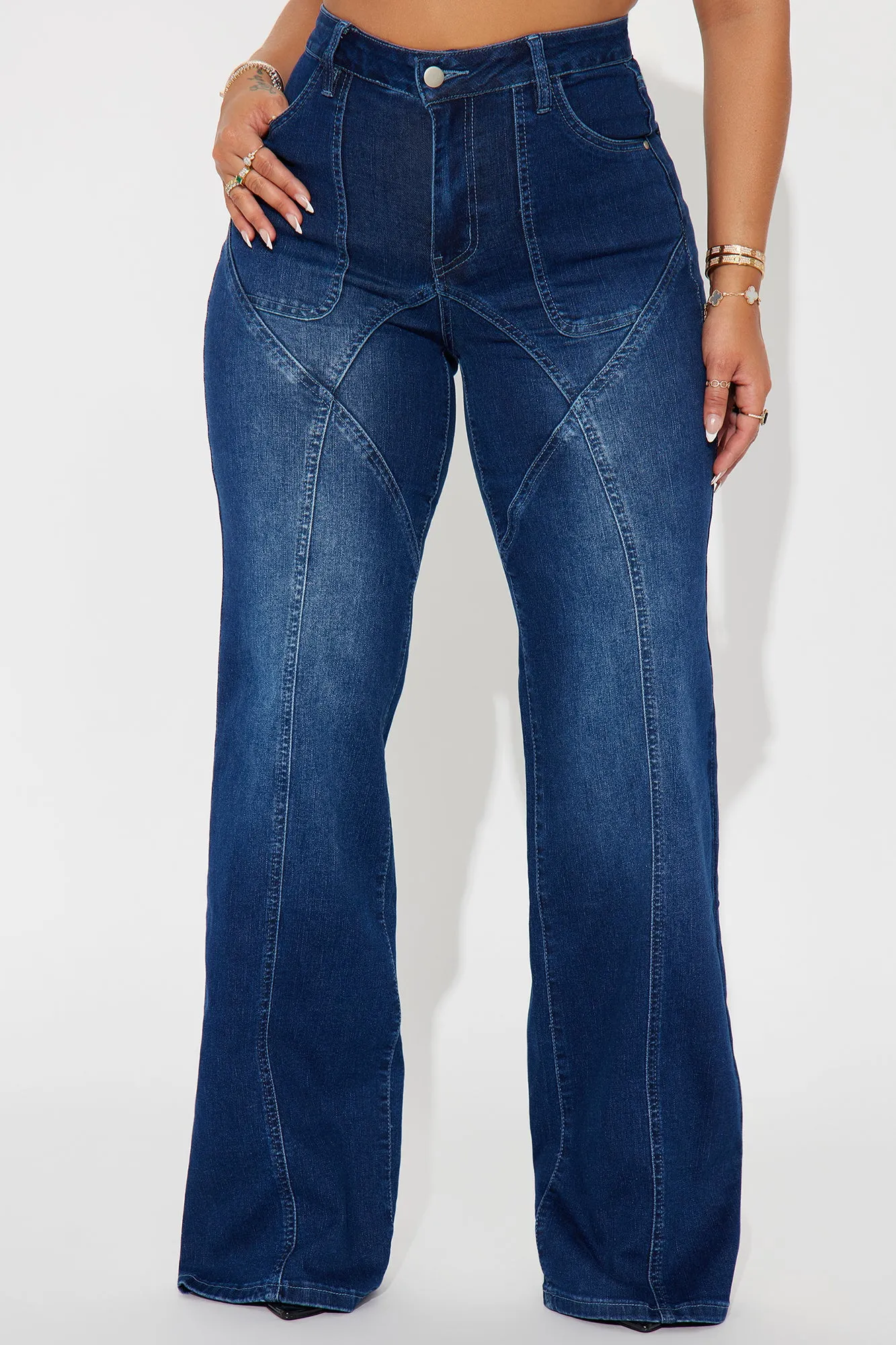You And Me Stretch Straight Leg Jeans - Dark Wash sold by Fashion Nova product image thumbnail 2