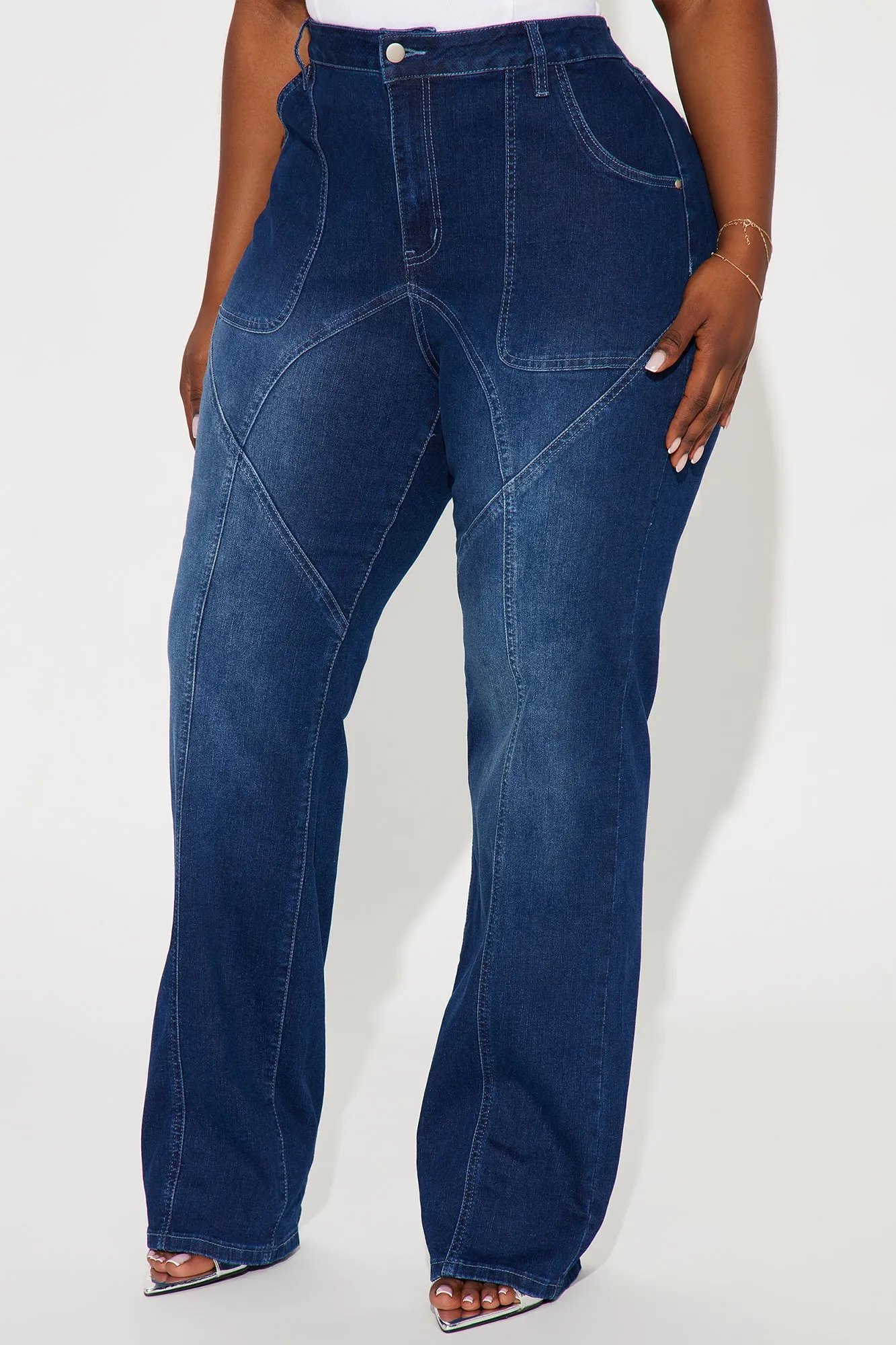 You And Me Stretch Straight Leg Jeans - Dark Wash sold by Fashion Nova product image thumbnail 5