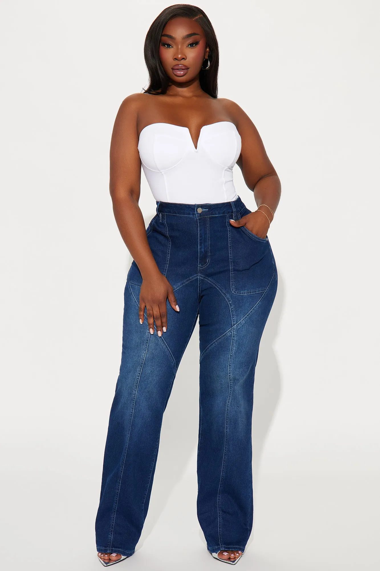 You And Me Stretch Straight Leg Jeans - Dark Wash sold by Fashion Nova product image thumbnail 4