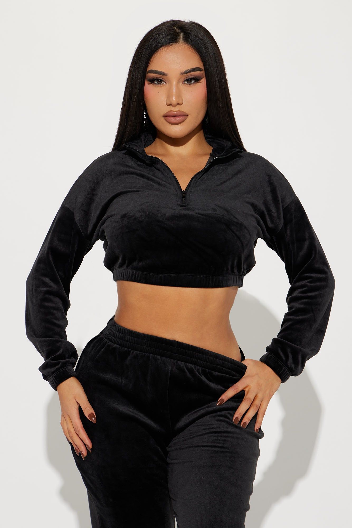 Soft Side Velour Jogger Set - Black sold by Fashion Nova product image thumbnail 2