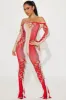 Ready For The Night Seamless Jumpsuit - Red/combo sold by Fashion Nova