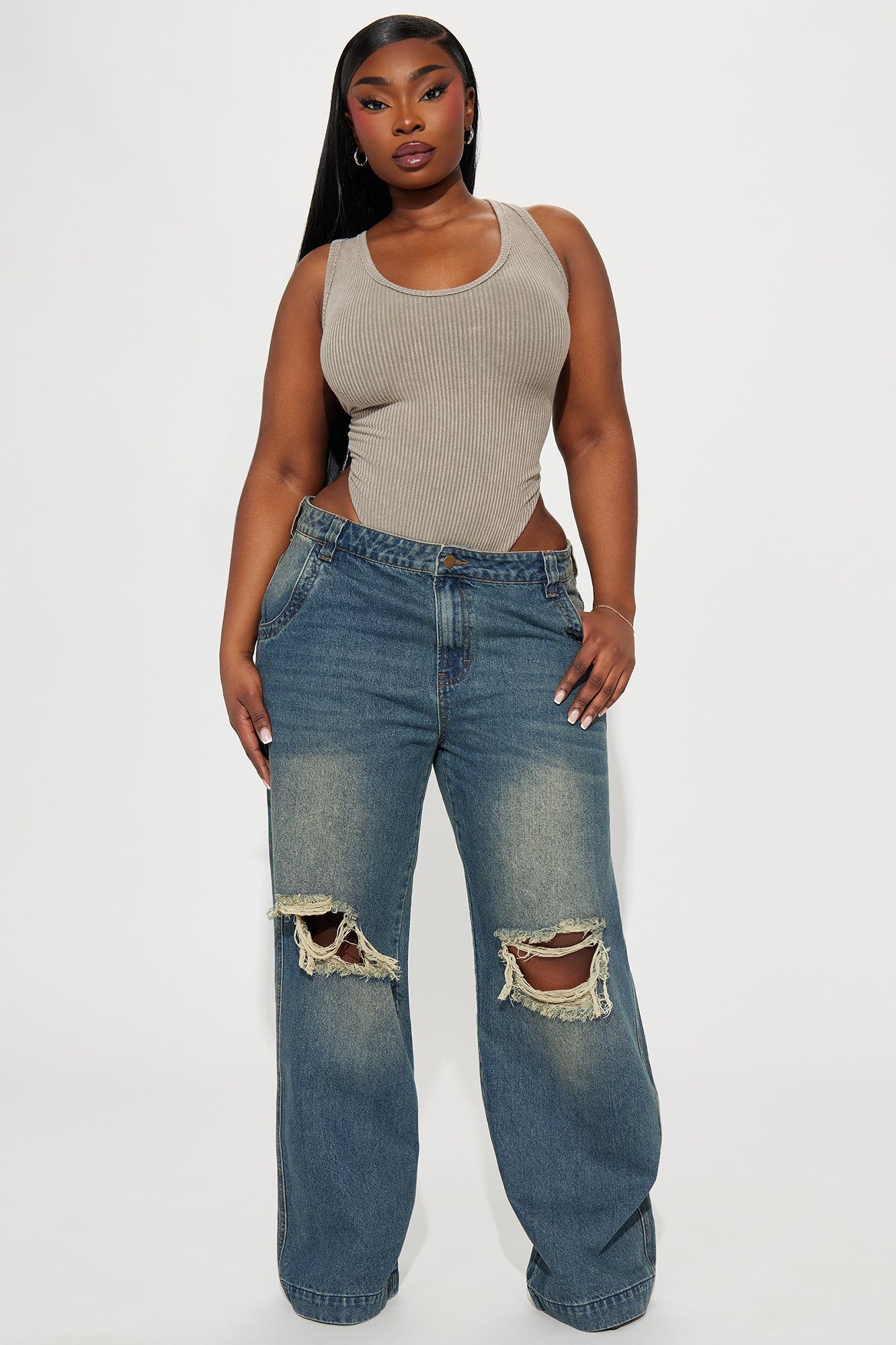 Drew Drop Waist Baggy Jeans - Dark Wash sold by Fashion Nova product image thumbnail 4