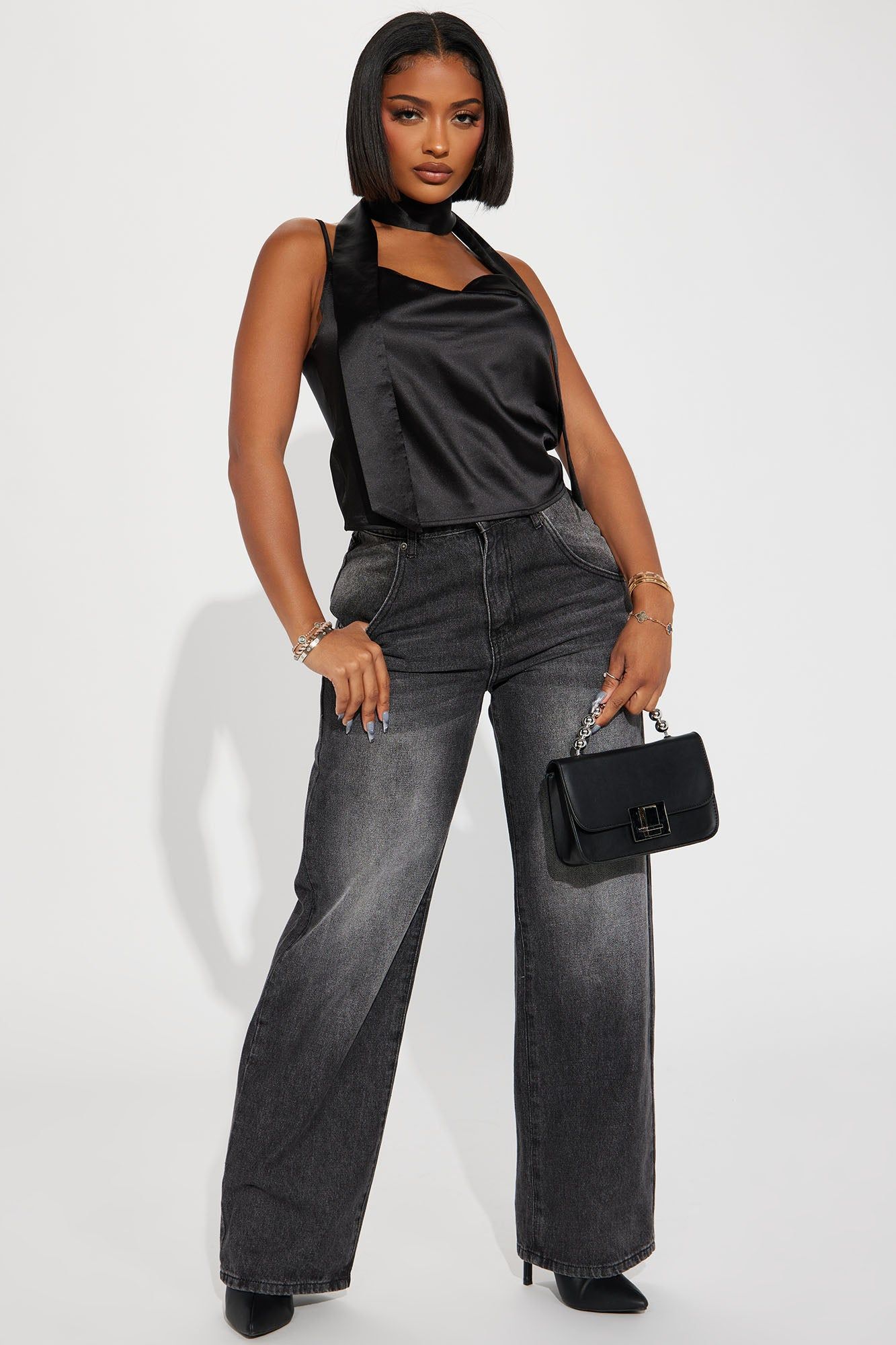 Bright Scenery Satin Top - Black sold by Fashion Nova product image thumbnail 2