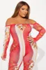 Ready For The Night Seamless Jumpsuit - Red/combo sold by Fashion Nova