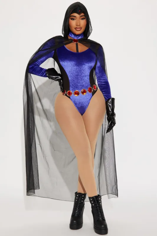 Shadowy Hero 4 Piece Costume Set - Blue sold by Fashion Nova