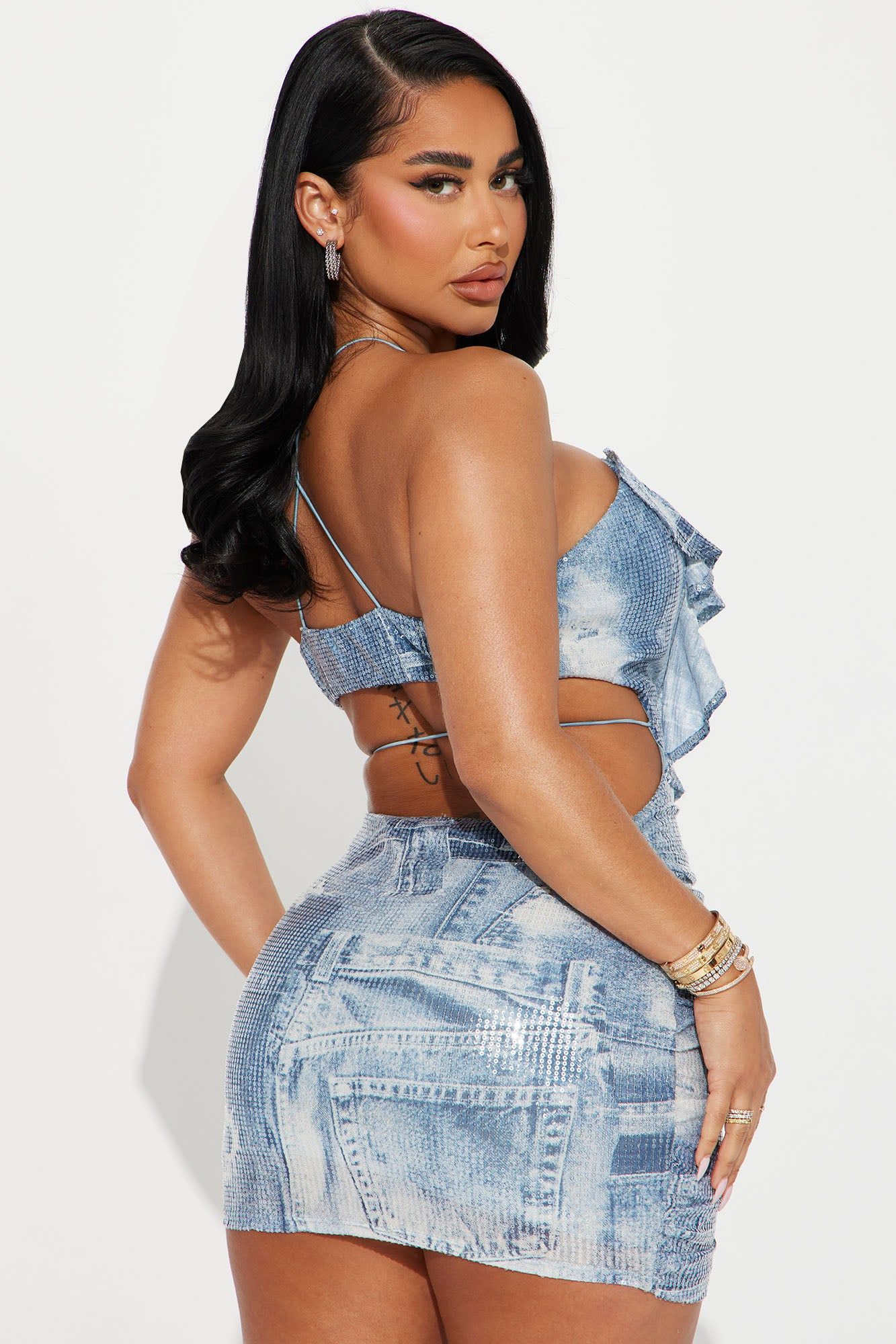 Alice Sequin Mini Dress - Blue sold by Fashion Nova product image thumbnail 3