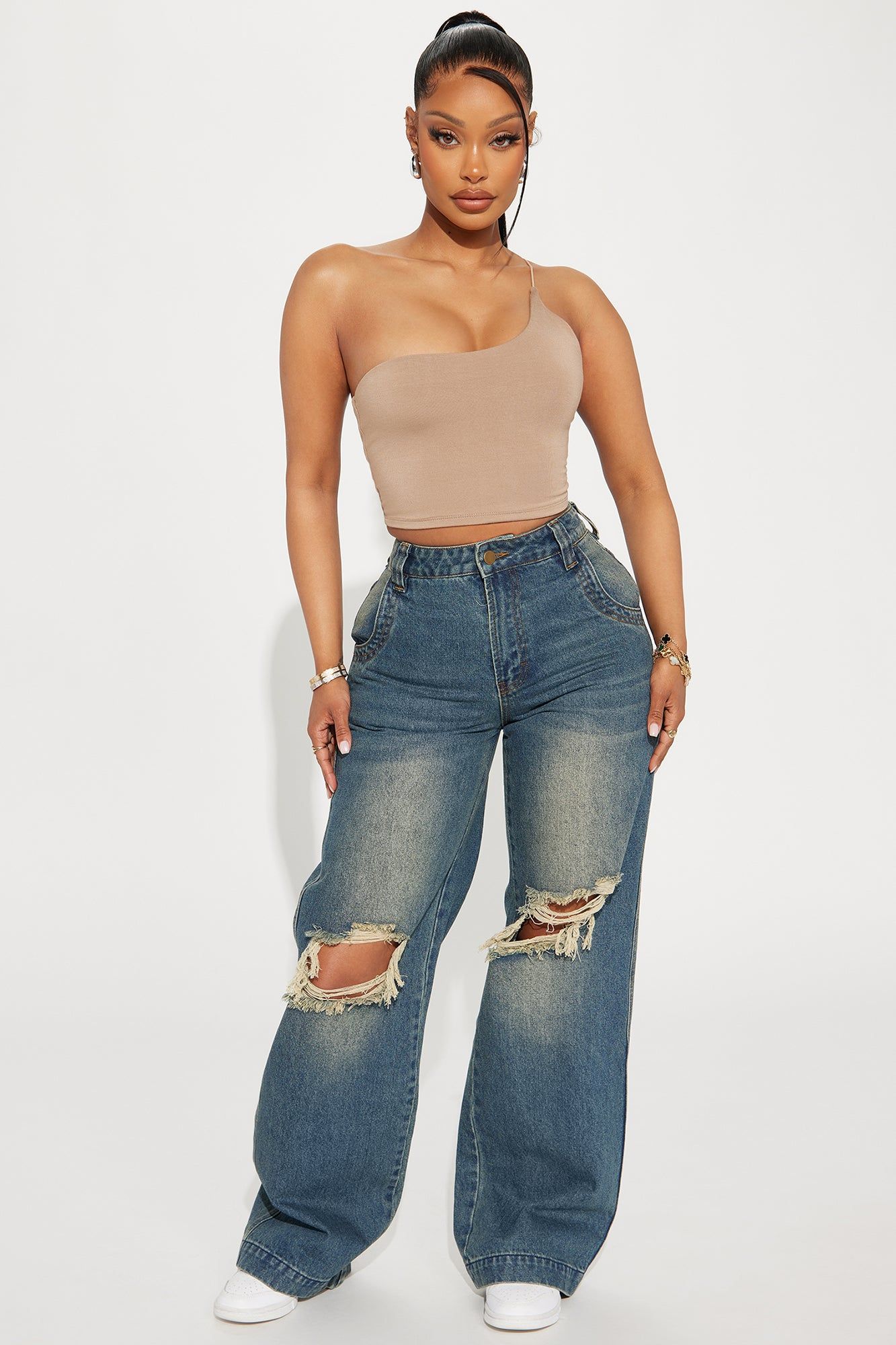Drew Drop Waist Baggy Jeans - Dark Wash sold by Fashion Nova