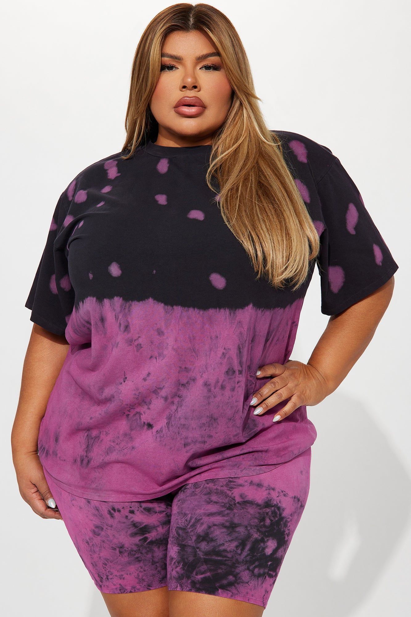 Can't Deny It Tie Dye Short Set - Black/Pink sold by Fashion Nova product image thumbnail 5