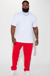 Money Man Straight Sweatpant - Red sold by Fashion Nova