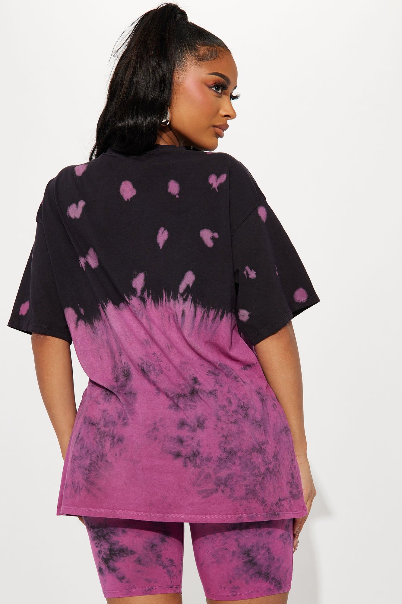 Can't Deny It Tie Dye Short Set - Black/Pink sold by Fashion Nova product image thumbnail 3