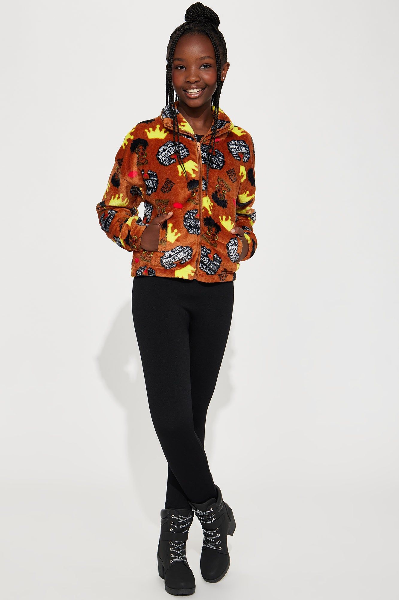 Mini Feeling Empowered Plush Jacket - Brown sold by Fashion Nova product image thumbnail 2