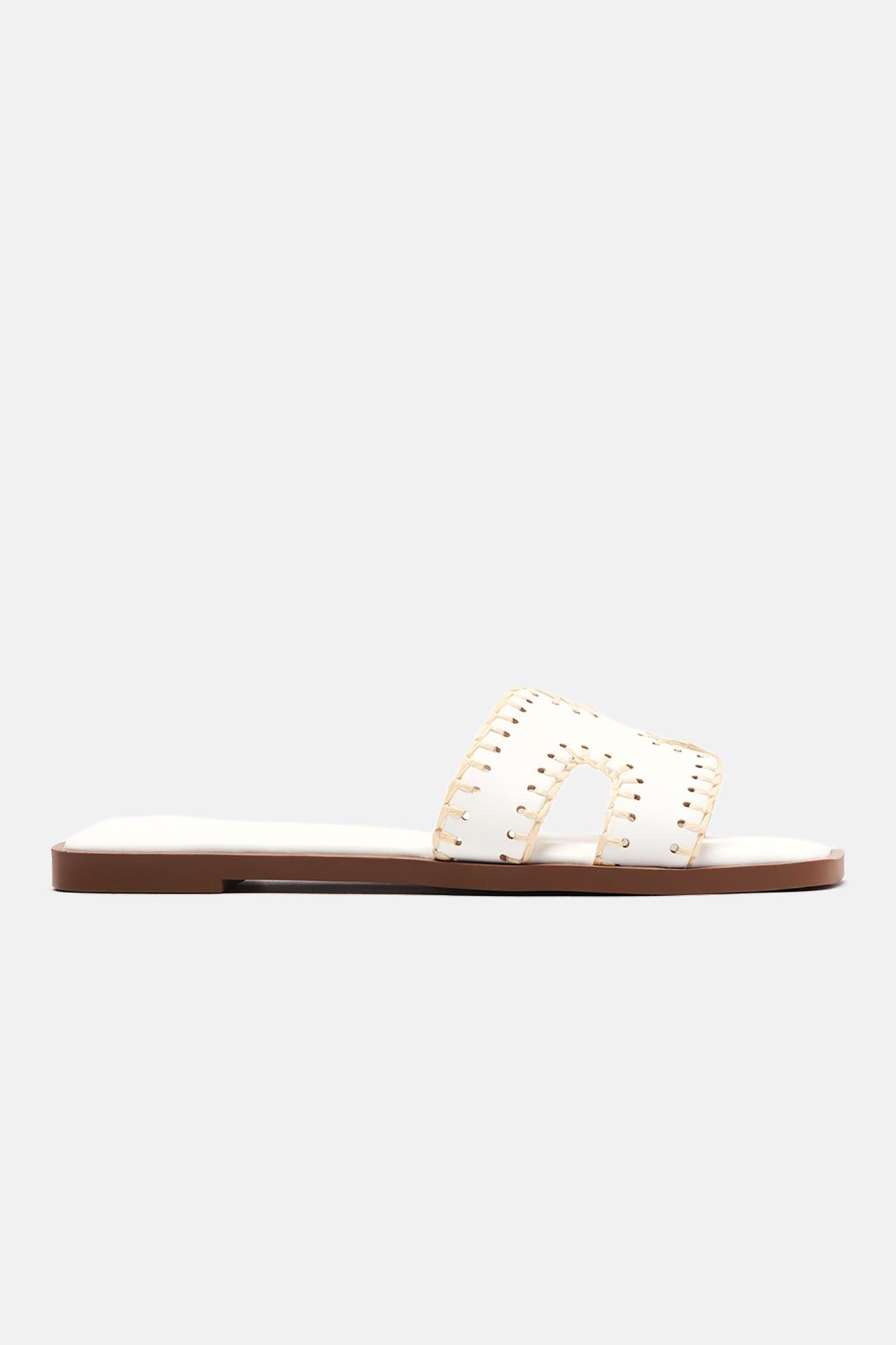 Joele Flat Sandals - White sold by Fashion Nova product image thumbnail 4