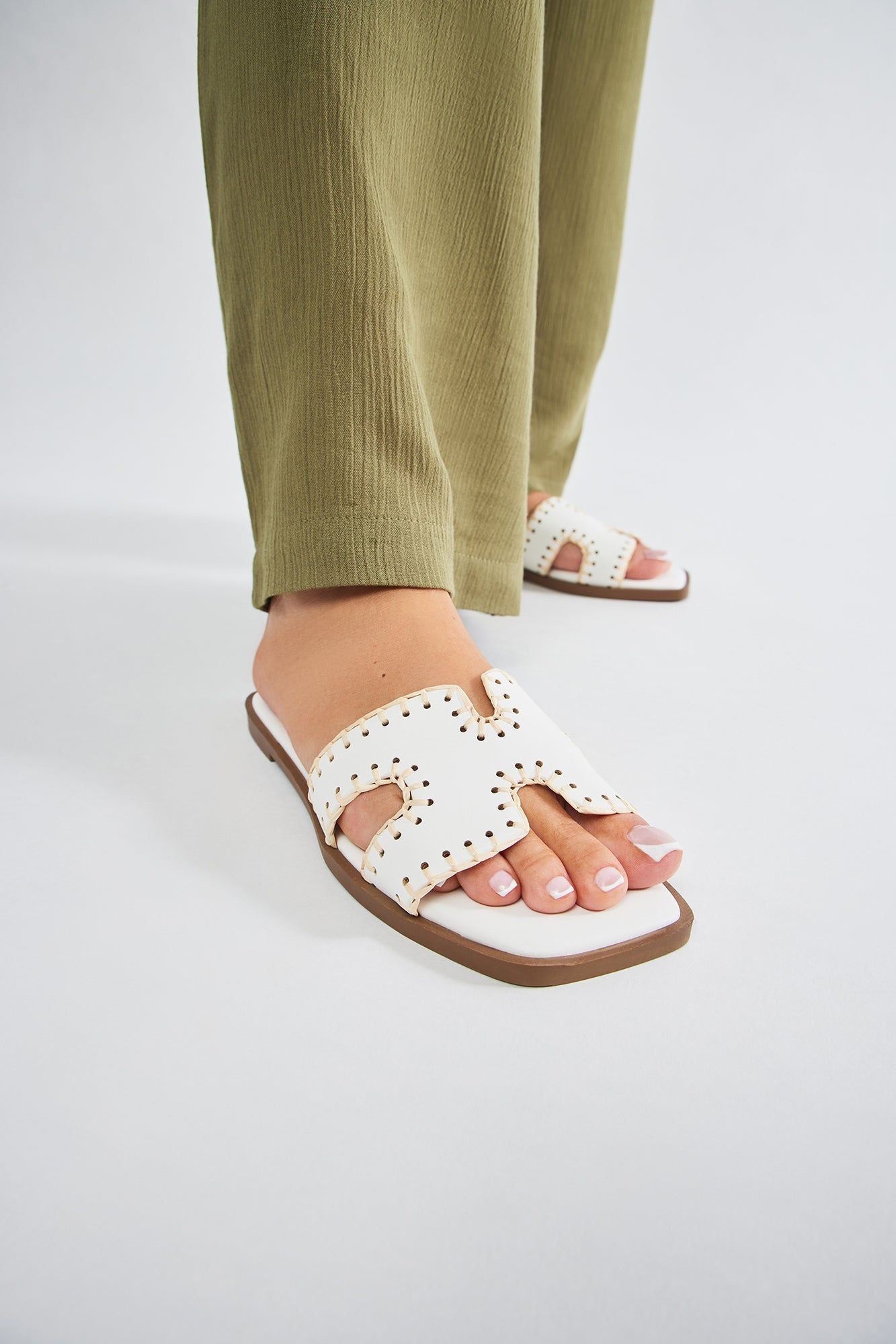 Joele Flat Sandals - White sold by Fashion Nova product image thumbnail 3