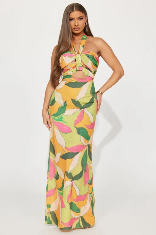Jane Linen Maxi Dress - Lime sold by Fashion Nova