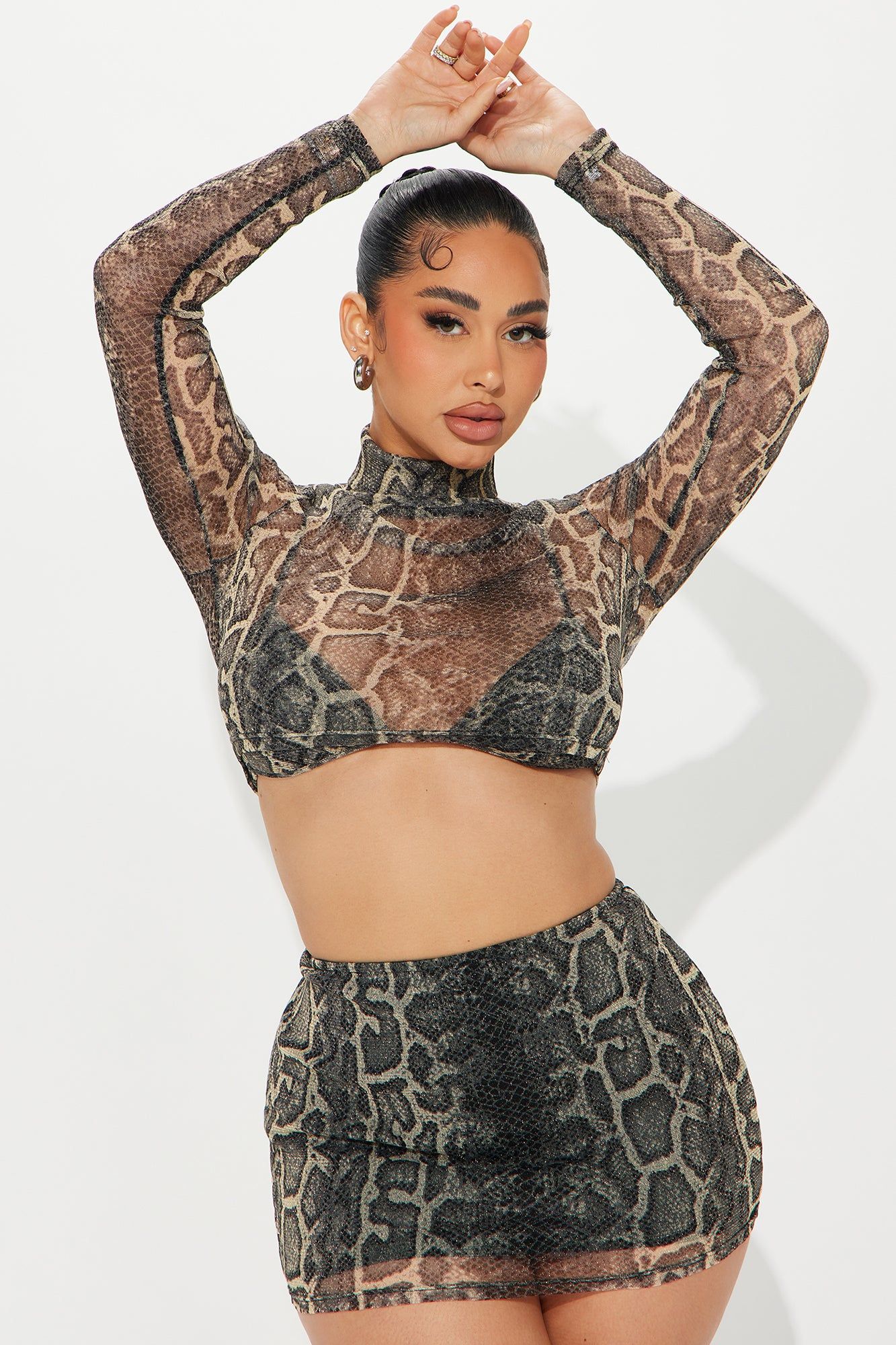 Animal Vibes 3 Piece Skirt Set - Leopard sold by Fashion Nova