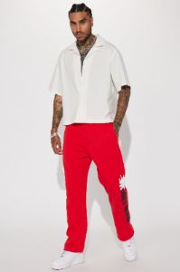 Money Man Straight Sweatpant - Red sold by Fashion Nova