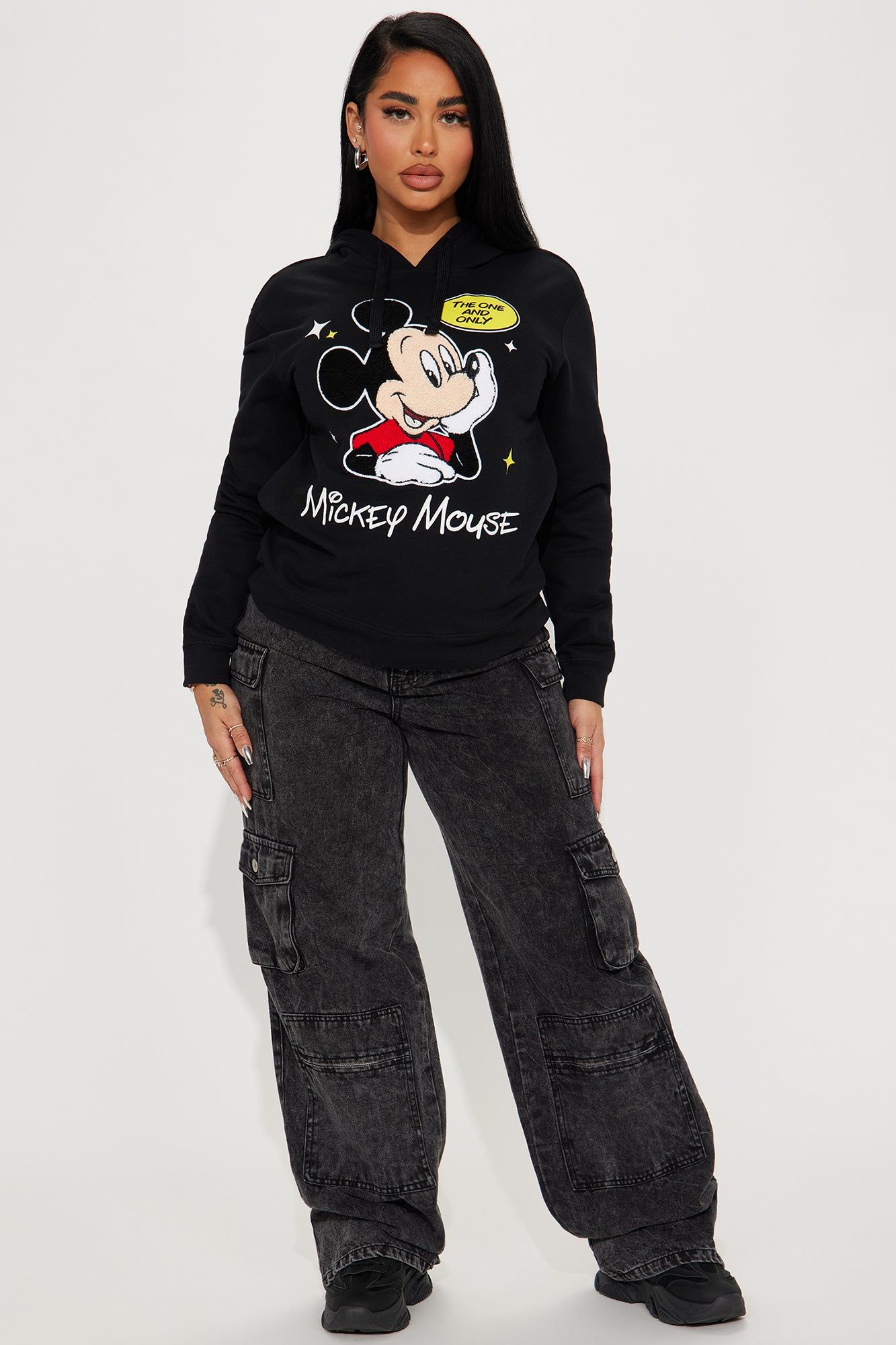 Mickey Mouse Chenille Patch Hoodie - Black sold by Fashion Nova product image thumbnail 2