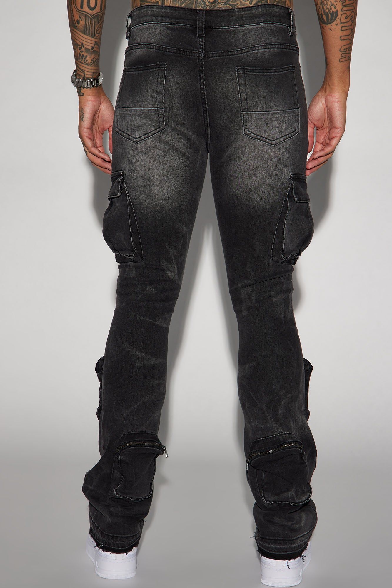 Upside Cargo Stacked Skinny Flare Jeans - Black sold by Fashion Nova product image thumbnail 6