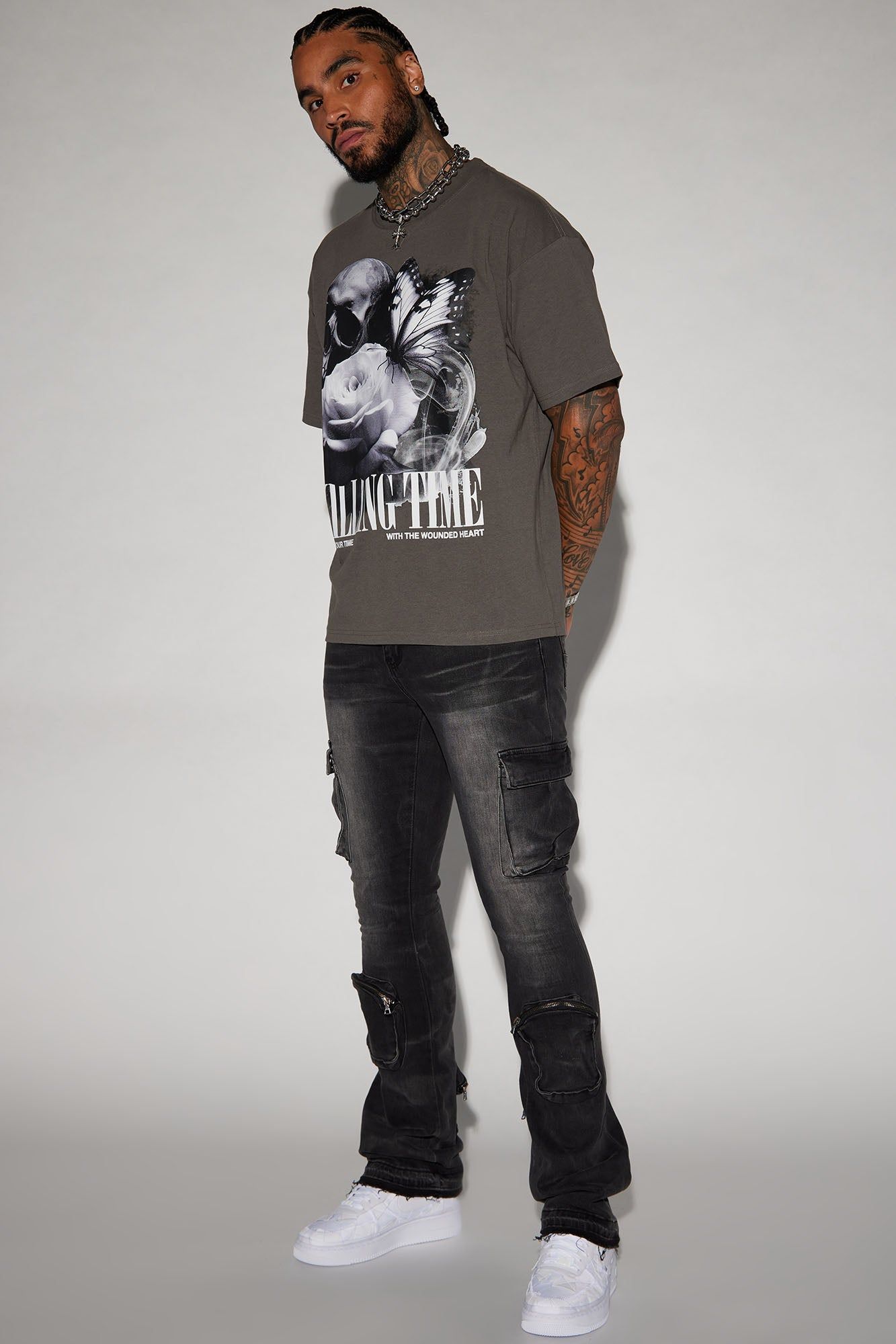 Upside Cargo Stacked Skinny Flare Jeans - Black sold by Fashion Nova product image thumbnail 3