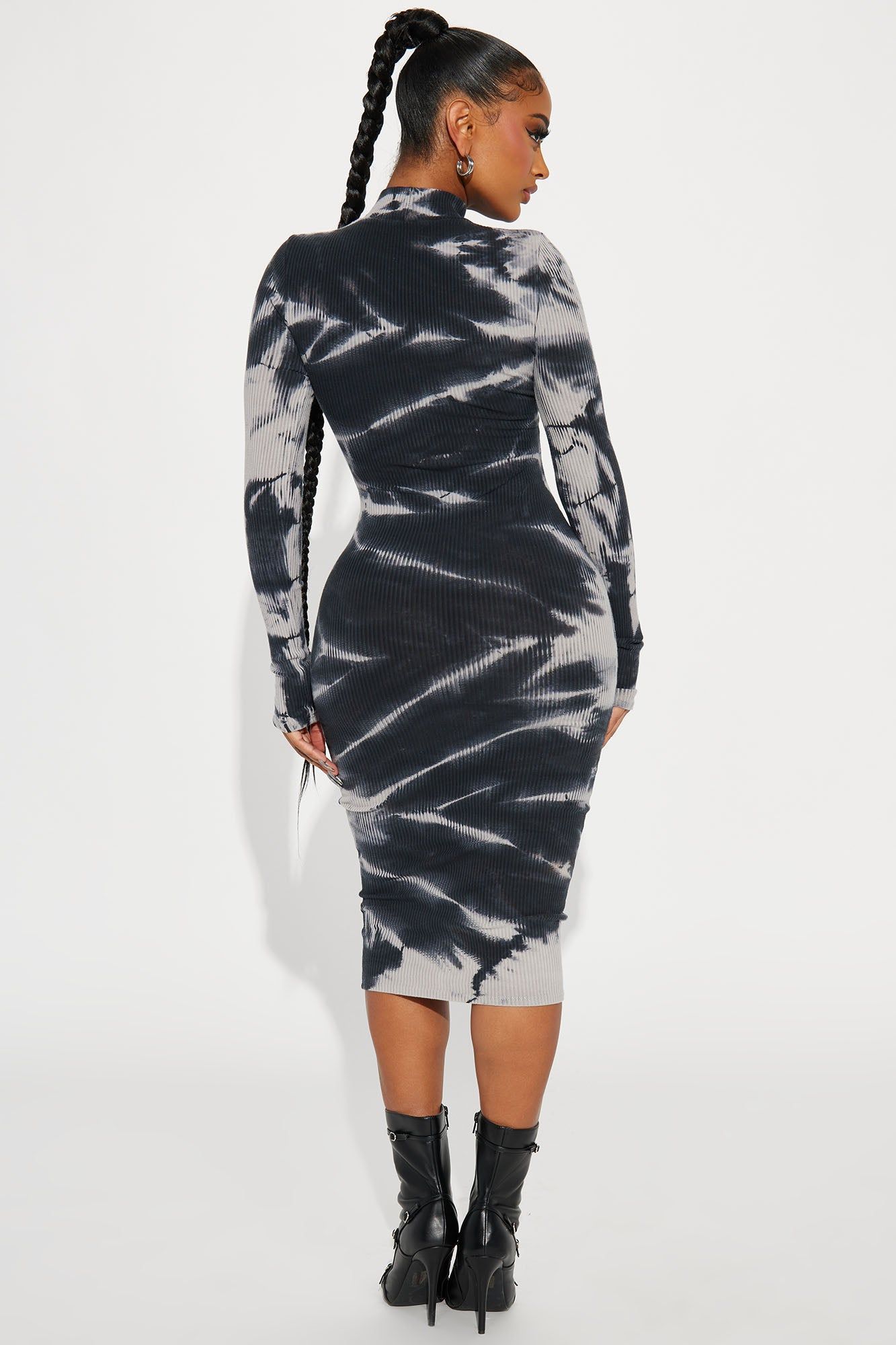 Arianna Ribbed Midi Dress - Grey/combo sold by Fashion Nova product image thumbnail 3