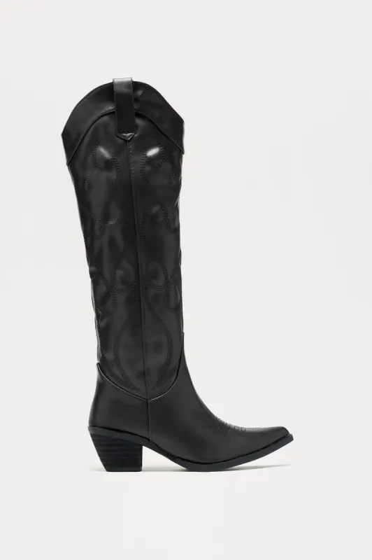 Country Roots Cowboy Boots - Black sold by Fashion Nova