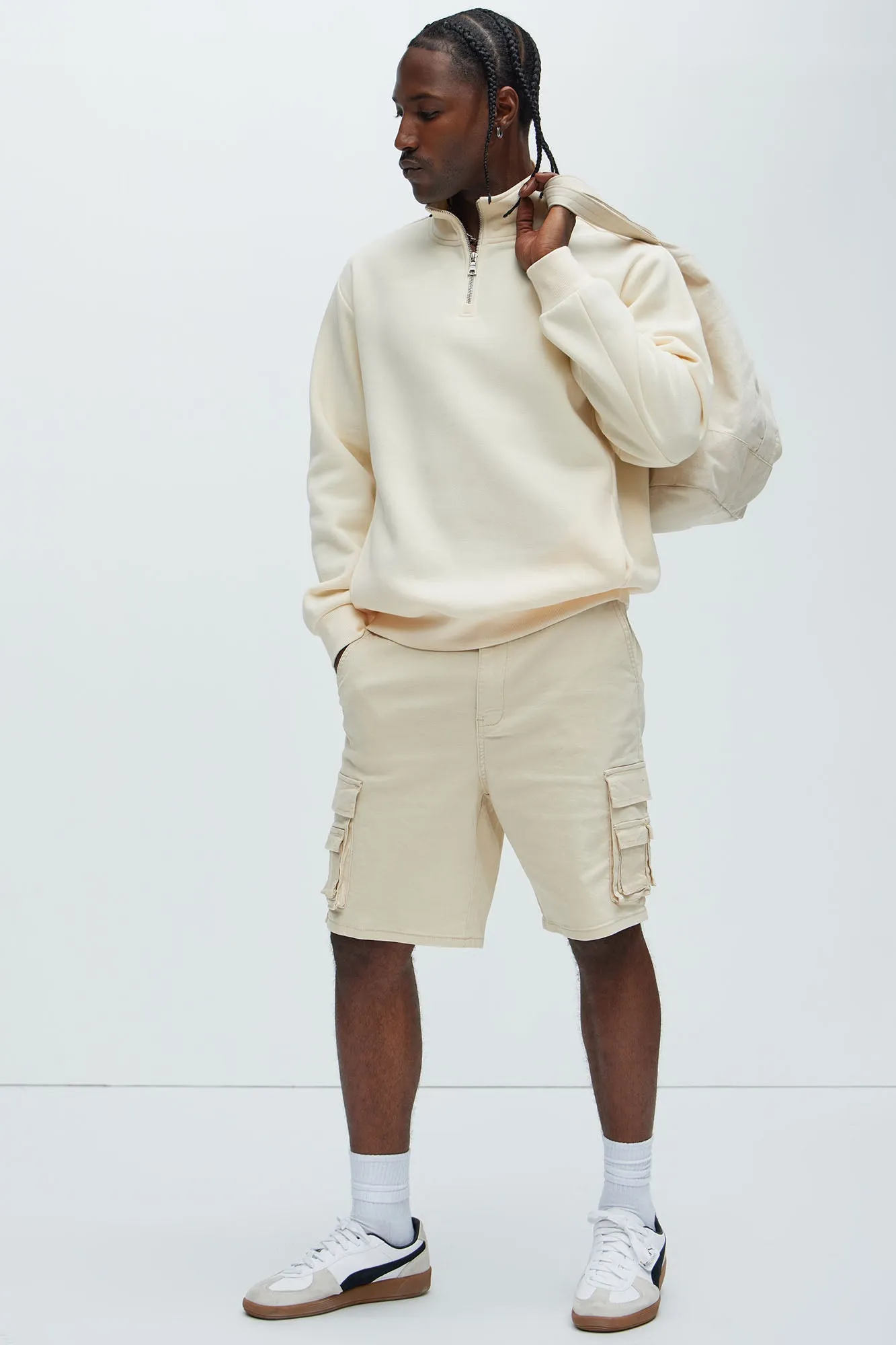 Landon Relaxed Cargo Shorts - Cream sold by Fashion Nova product image thumbnail 2