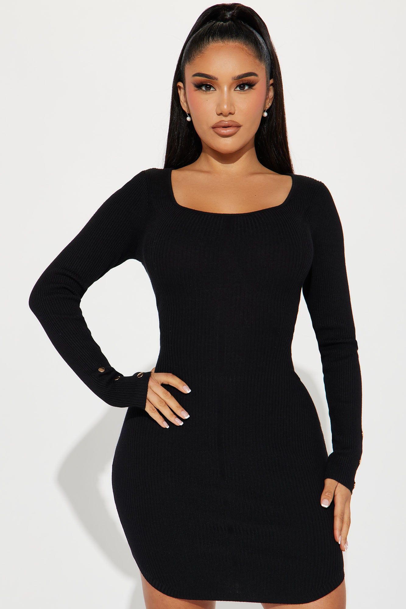 Nellie Ribbed Mini Dress - Black sold by Fashion Nova product image thumbnail 2