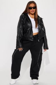 Adoring You Faux Leather Bomber Jacket - Black sold by Fashion Nova