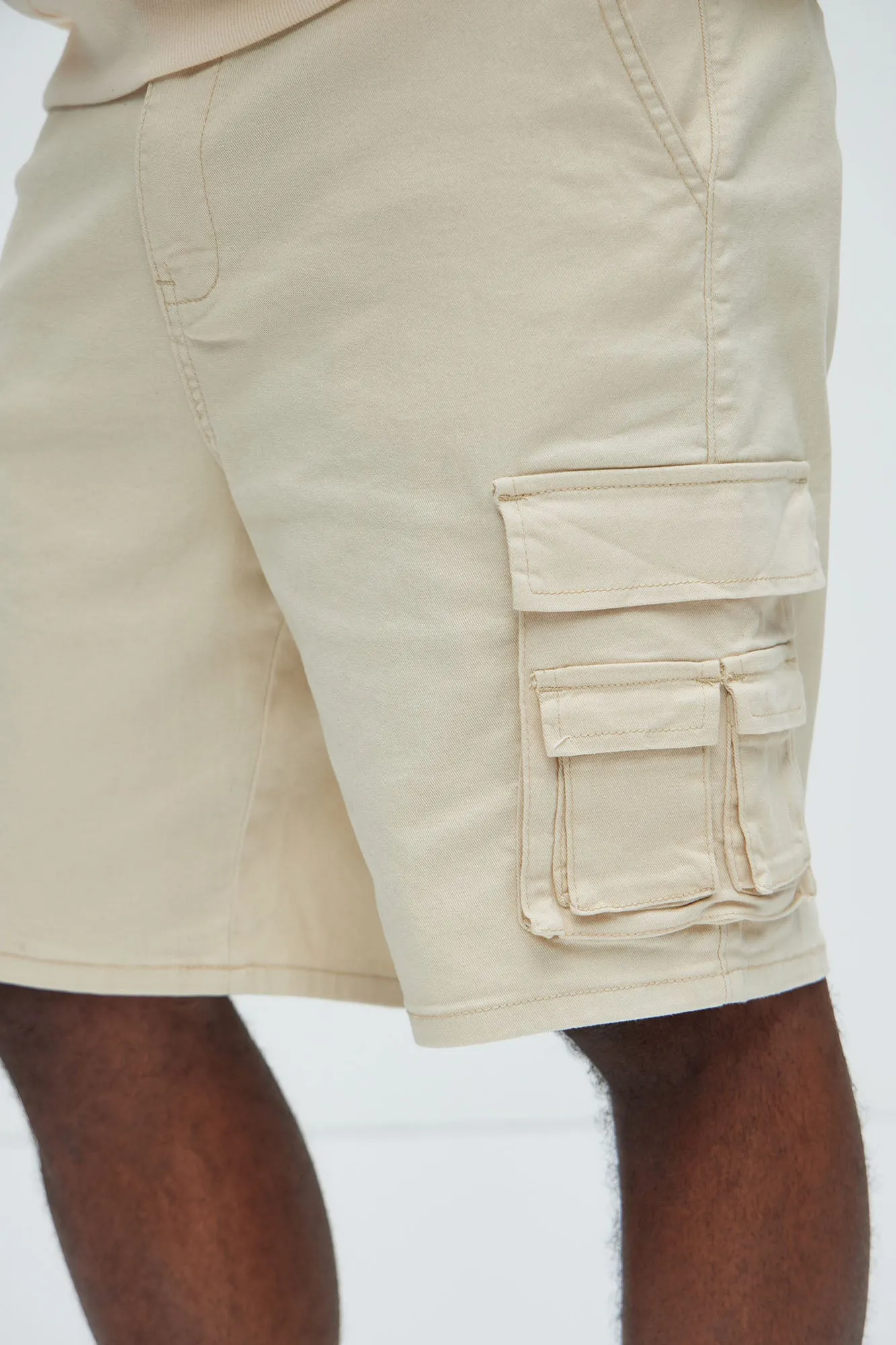 Landon Relaxed Cargo Shorts - Cream sold by Fashion Nova product image thumbnail 3