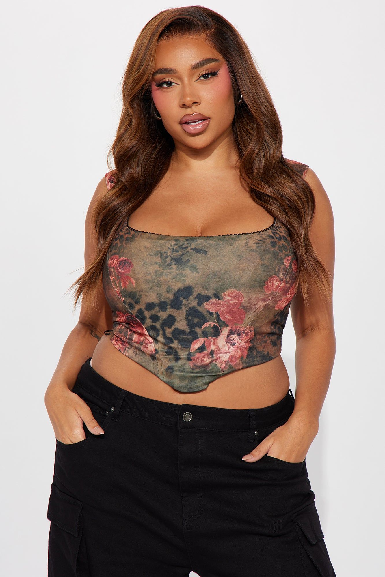 Hidden Desires Corset Top - Brown/combo sold by Fashion Nova product image thumbnail 4