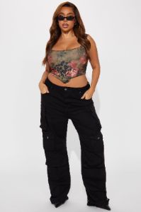 Hidden Desires Corset Top - Brown/combo sold by Fashion Nova